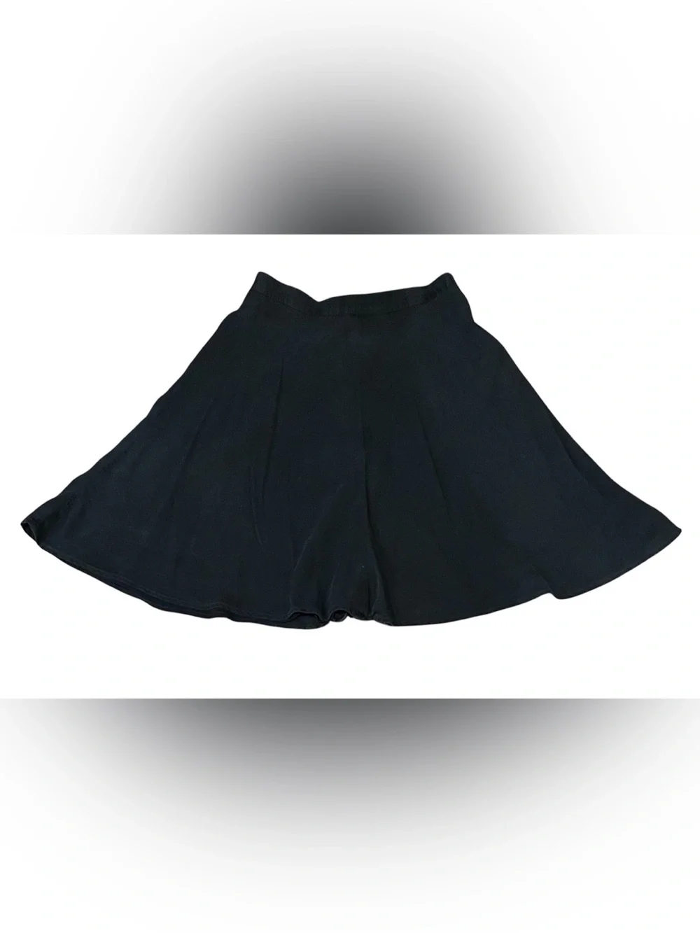 Carlisle Sz 8 Lined Black Suede Pleated A Line Mini Skirt.